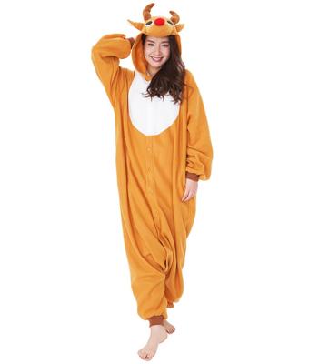 SAZAC Fleece Reindeer Costume, Gold