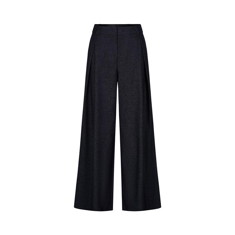 JiuZi AnNaKou Women's Urban Chic Belted Wide-Leg Trousers