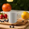 Pair of 2 or 4 White Porcelain Stylish Easy To Microwave and Dishwasher Simple Reinforced Commercial Porcelain Cups Mugs, Cylindrical, (450ml), Hold,