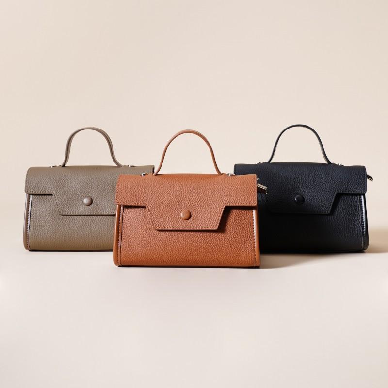 2025 New Casual Top-layer Cowhide Cross-body Bag Design Retro High-end Light Luxury Single-shoulder Handbag