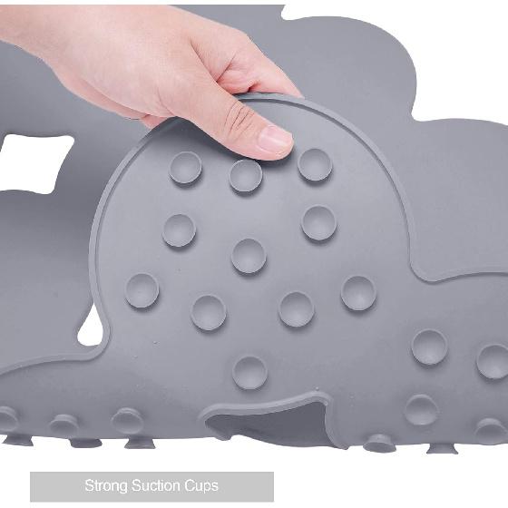 Patented Non Slip Bathtub Mat Shower Mat Bath Mat Tub Mats with Strong Suction Cups Soft Natural Rubber Bath Mat for Inside The tub (Circle-Grey,