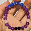 8mm Amethyst and Aquamarine Natural Stone Hand-woven Beaded Bracelet
