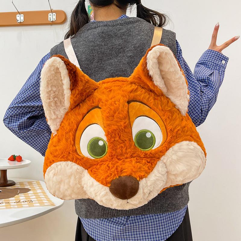 Zootopia Nick And Judy Plush Backpack With Pp Cotton Fill For Kids And Teens
