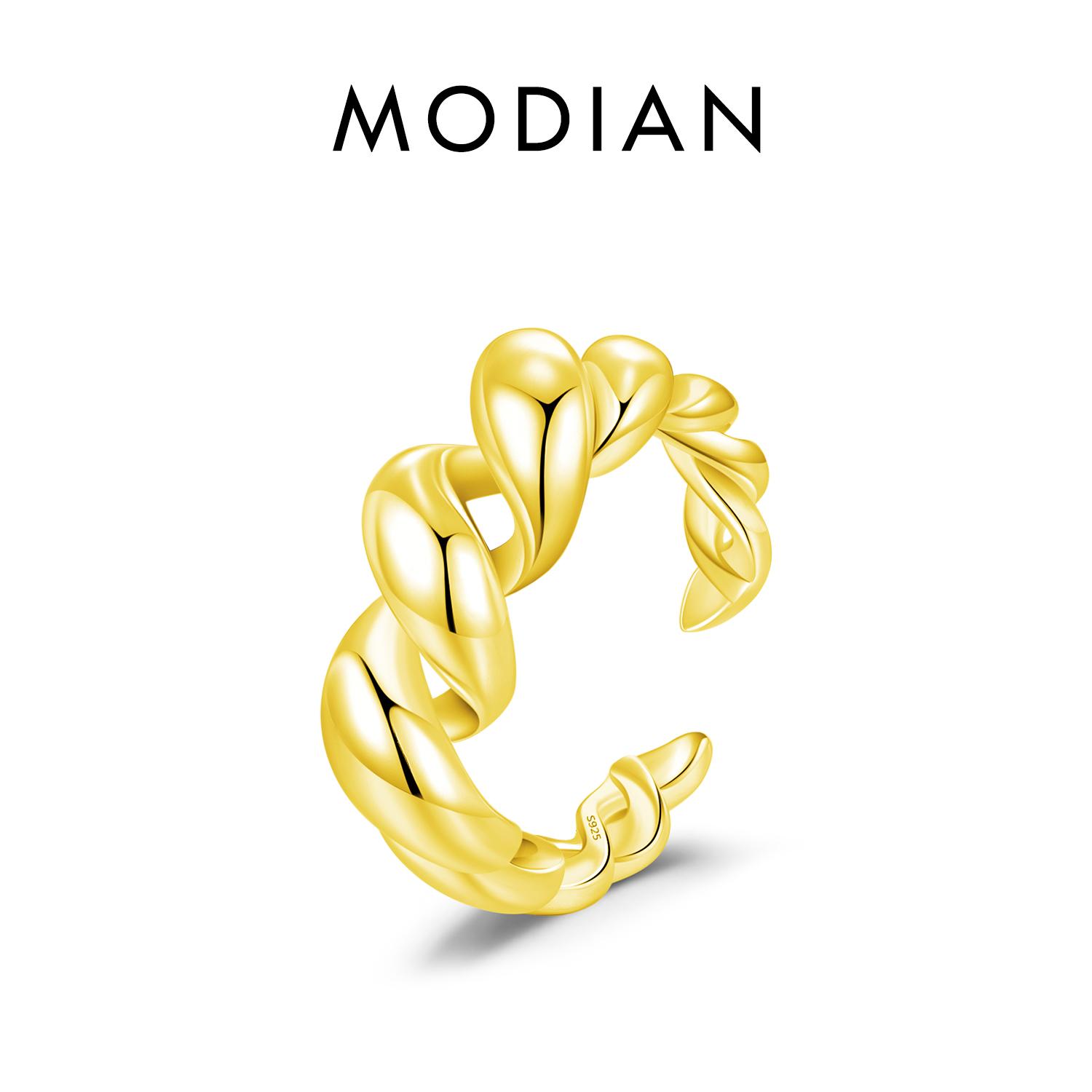 

Модное гладкое витое модное кольцо из стерлингового серебра 925 пробы Modian Verstelbare Eenvoudige Vingerringen Voor Vrouwen Vrouwelijke Sieraden Verjaardagscadeau золотой