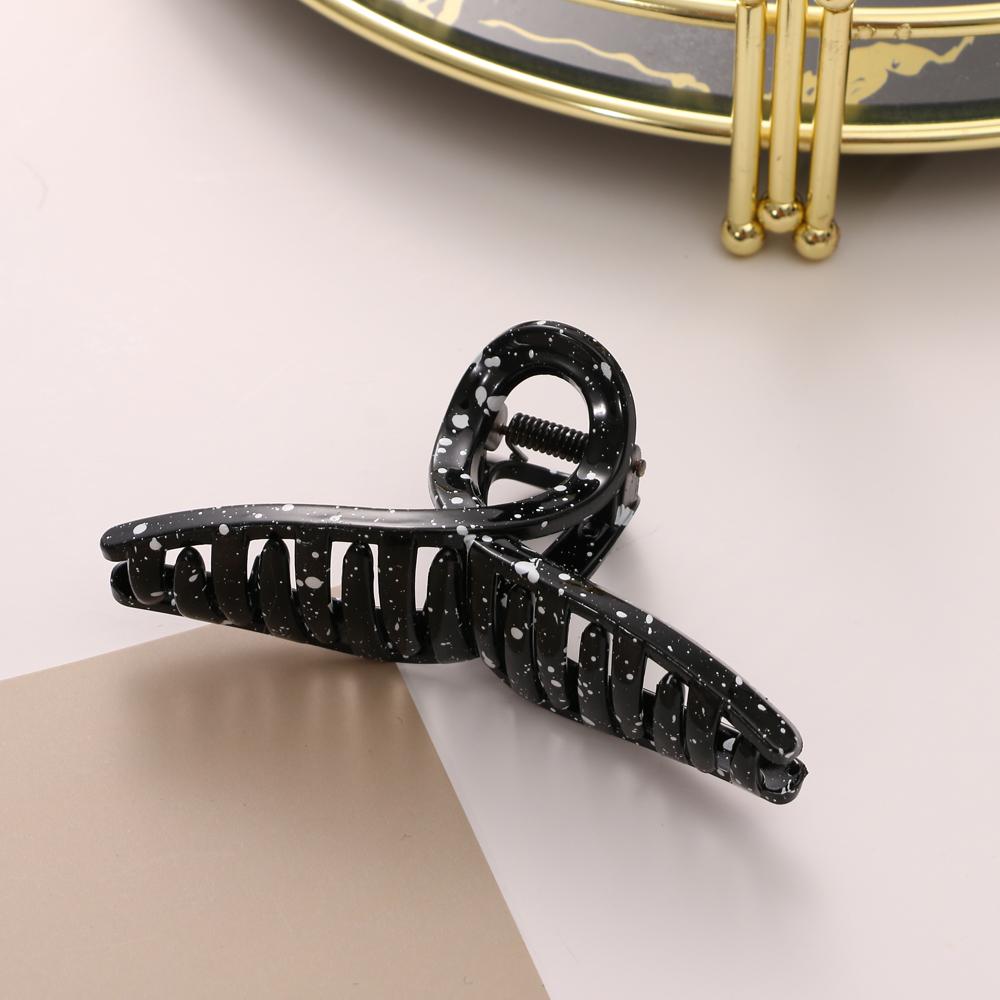 Fashion Simple Black and White Splash Ink Hairpin Geometric Square Shark Clip Female Elegant Shark Clip French Hairpin Jewelry Female Trend