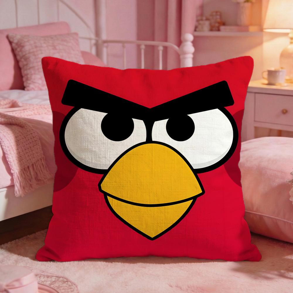 Angry BBirdss Game Classic Cushion Cover Premium Comfort Reversible Pillow Cove Two In One Design For Any Room  Car Interior