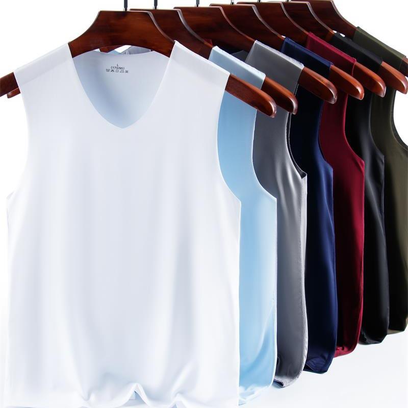 Men's Ice Silk Seamless Sleeveless Vest - Summer Sportswear Waistcoat