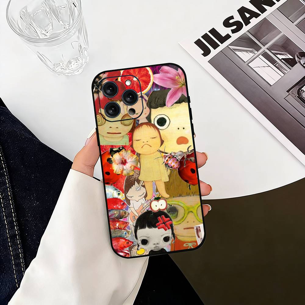 Cute Y-Yoshitomo N-Nara Phone Case For iPhone 17, 16,15,14,13,12,11 Plus,Pro Max, Others Soft Black Cover