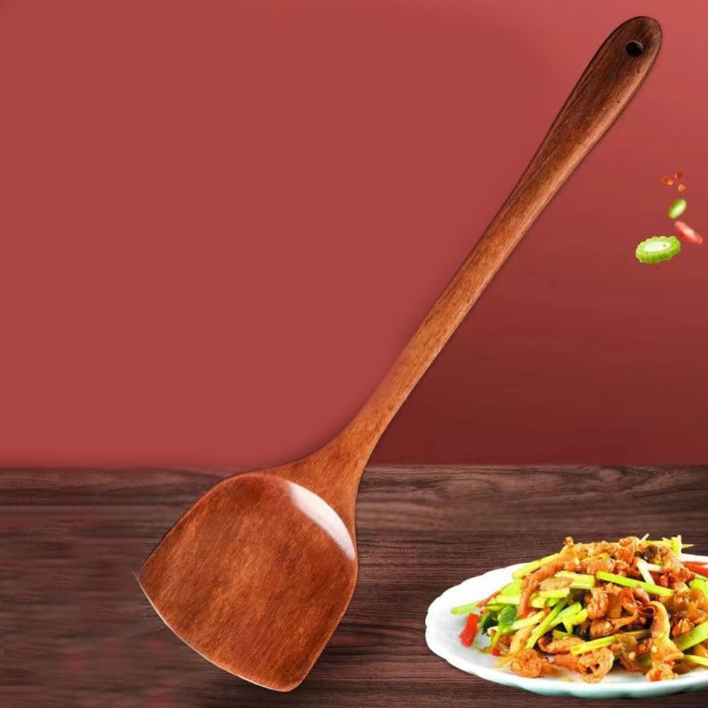 Wooden Material Cooking Spatula Long Handle Kitchen Spatula Natural Wok Spatula Kitchen Use