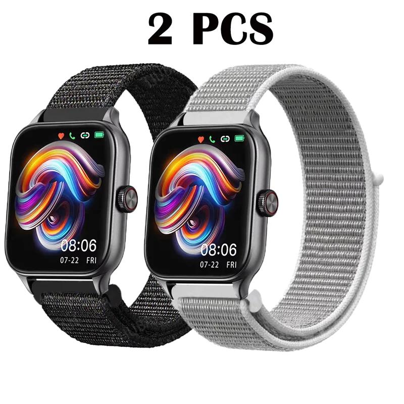 2Pcs 20mm 22mm Nylon Loop band For Amazfit GTS4/2/3/3pro/2e/GTS2 Mini/GTR 4 42mm/GTR2/2e/stratos bracelet Amazfit bip 6 5 strap