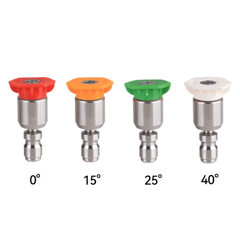 Car Washing Pressure Washer Nozzle Tips 360° Rotatable for 1/4 Quick Connect 4000PSI Multiple Degrees 0° 15° 25° 40° Spray Nozzles