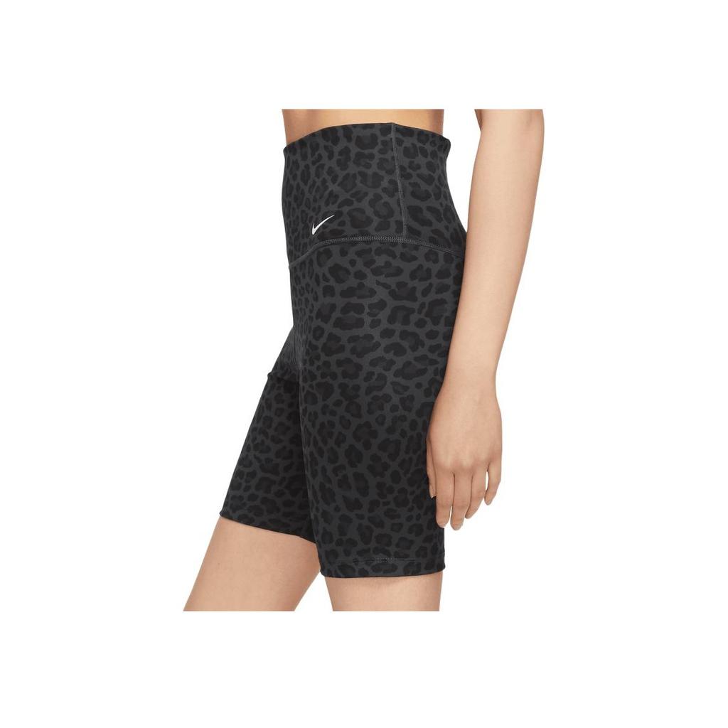 Nike One High-Waisted Fashionable Versatile Leopard Print Motorcycle Shorts Women Shorts Dark-Gray DX0122-070