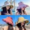 Cotton Patchwork Sun Hat With Wide Brim For Summer Beach And Outdoor Activities