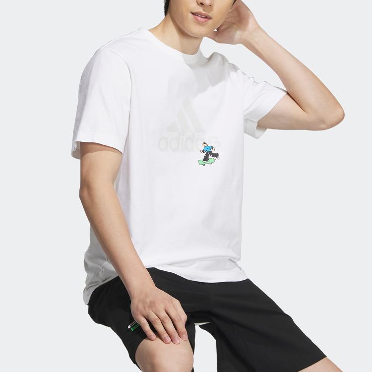 Adidas X SeeBin SS23 Graphic Cartoon Print Casual Sport Tee Men Tops White IA8156