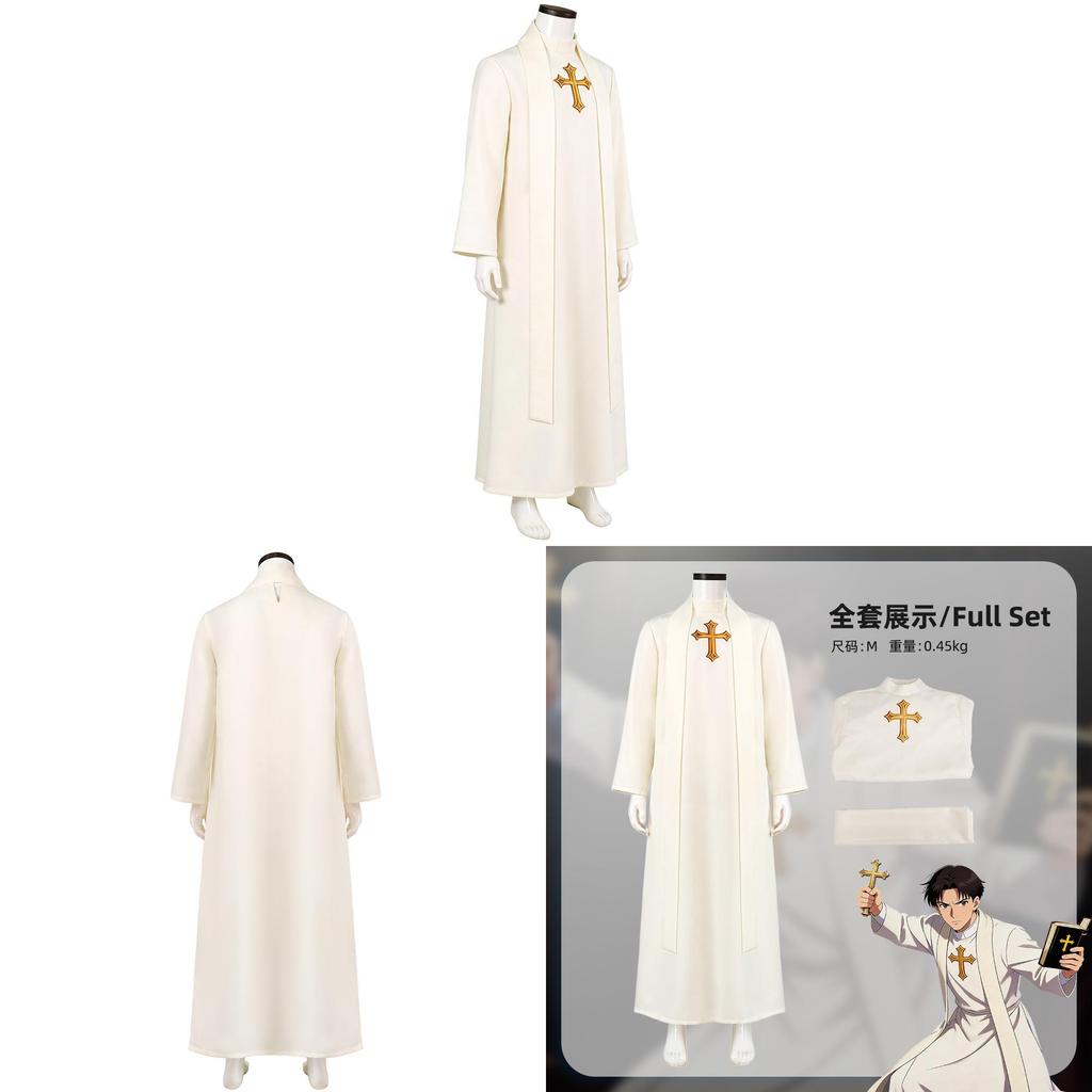 Medieval Priest Cosplay Costume With Polyester Fabric For Halloween Role Play