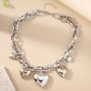 Fashion Metal Love Heart Pendant Necklace for Women Gothic Punk Choker Necklaces Chain Club Party Jewelry Gifts