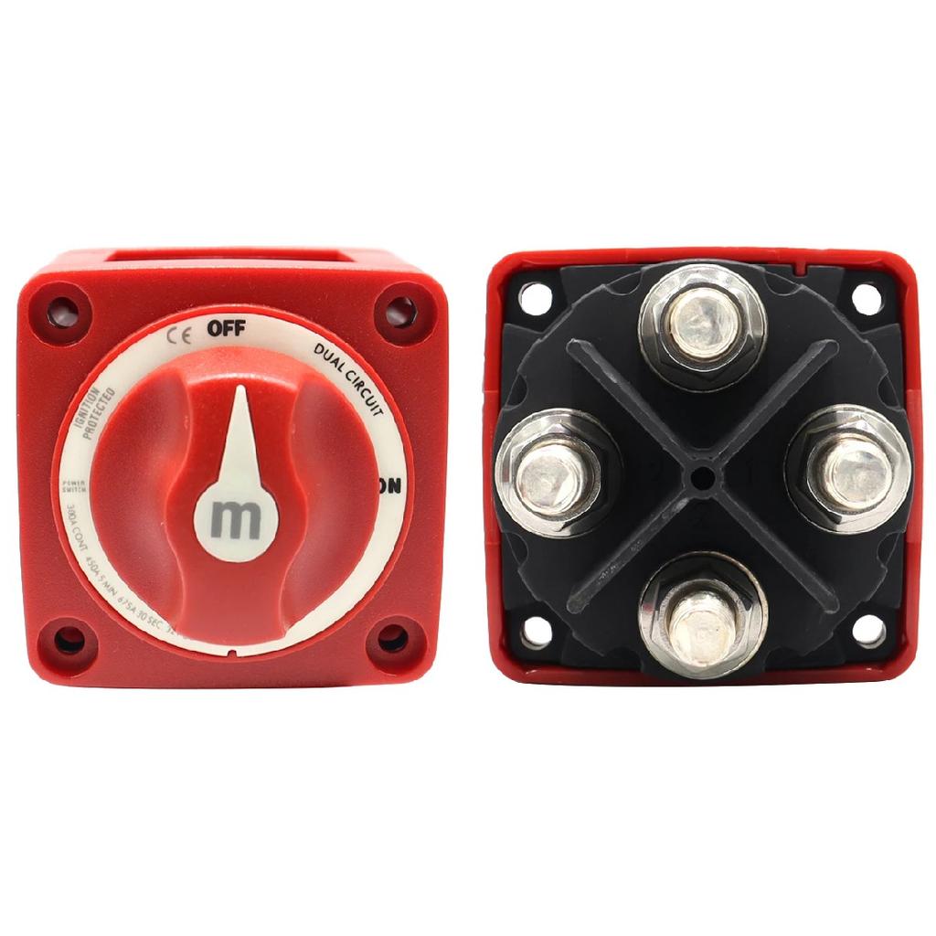 2/3/4 Position M-Series Mini Switch Cut Single Dual On/Off Marine Boat 12-48V 100-300A Battery Switch Isolator Disconnect Rotary