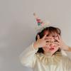 Multicolor Birthday Hat Headband Candy Ball Lace Mesh Hair Hoop Gift Happy Birthday Hairband  Baby