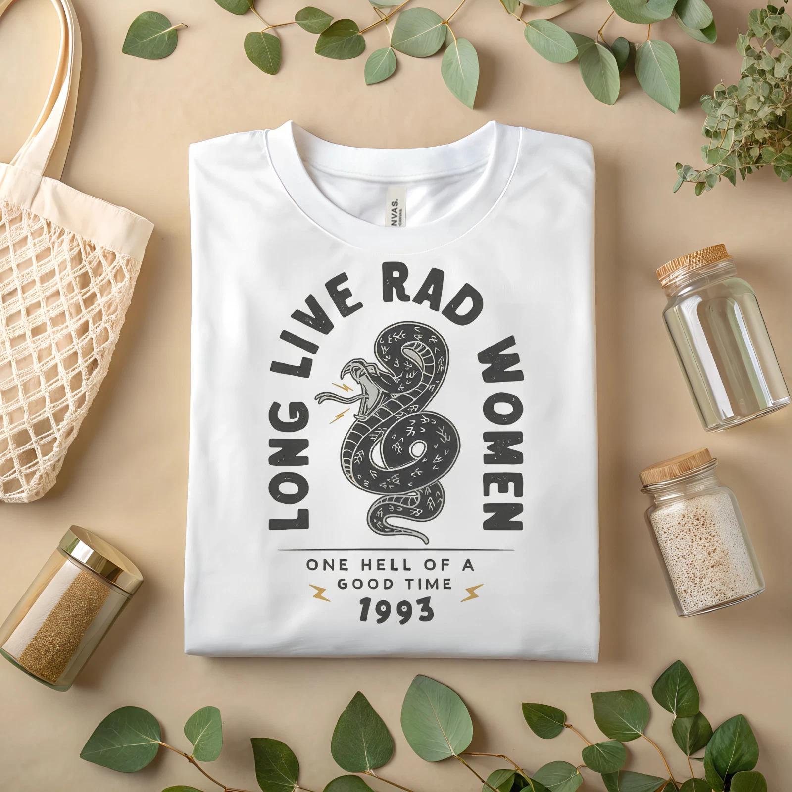 Long Live Rad Women T-Shirt – Retro Snake Graphic Tee A191 S