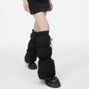 Women Winter Padded Puffer Leg Warmers for Outdoor Work and Sports Adjustable Drawstring Flared Boot Covers Long Socks