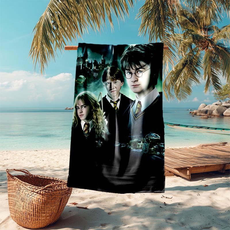 proof beach towel with Harry Potter pattern - soft,absorbent,quick-drying,machine washable - perfect for swimming,camping,bathing