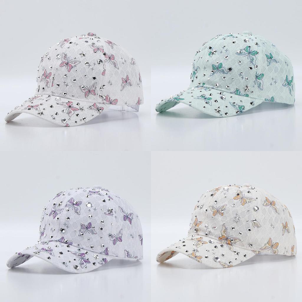 Butterfly Embellished Baseball Cap With Breathable Polyester For Spring Summer Outdoor Sun Protection