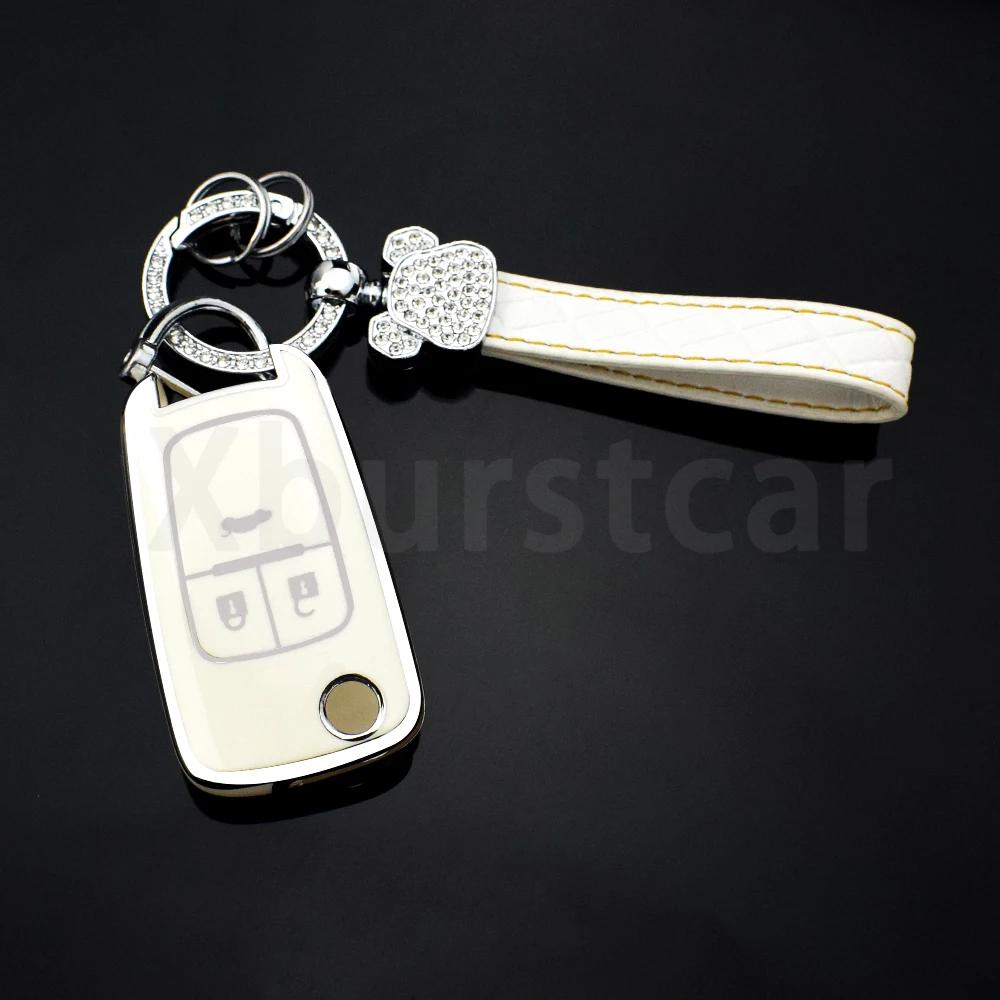 3 Tasten TPU Autoschlüsselhülle für Buick Chevrolet Cruze Opel Vauxhall Astra J Corsa Insignia Mokka Encore Auto Hülle Schlüsselanhänger