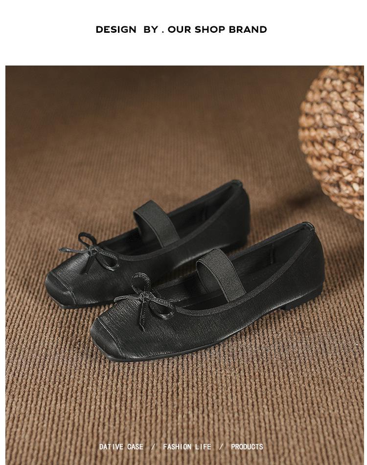 

Весенние балетки с квадратным носком и бантом, 2024 43