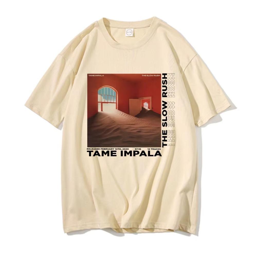 Tame Impala The Slow Rush Album Graphic T-shirts Men Tshirt Oversized Tees Women's Lndie Pop Music T Shirts