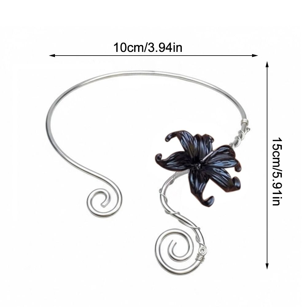 Flower Pattern Collar Necklace Colorful Women Necklace Vintage Iris Flower Necklace