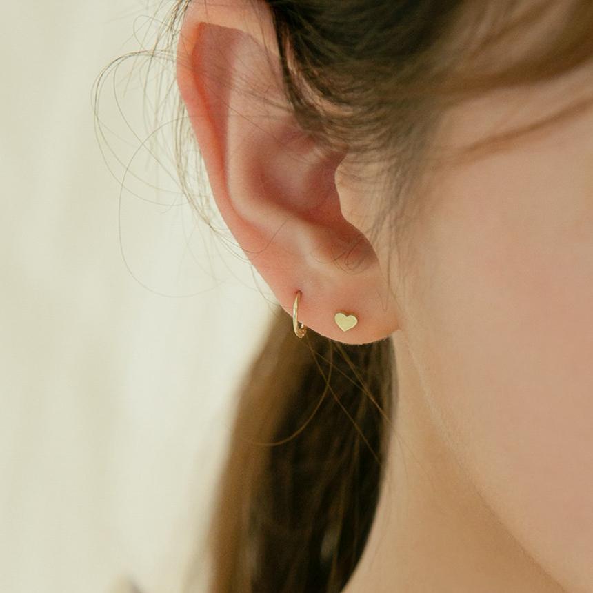 Lunne 14K Daily Heart Earrings (14K Gold) #Es17