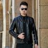 Winter new velvet leather jacket men's casual fashion trendy leather jacket men's thermal stand-up collar jacket men's clothing