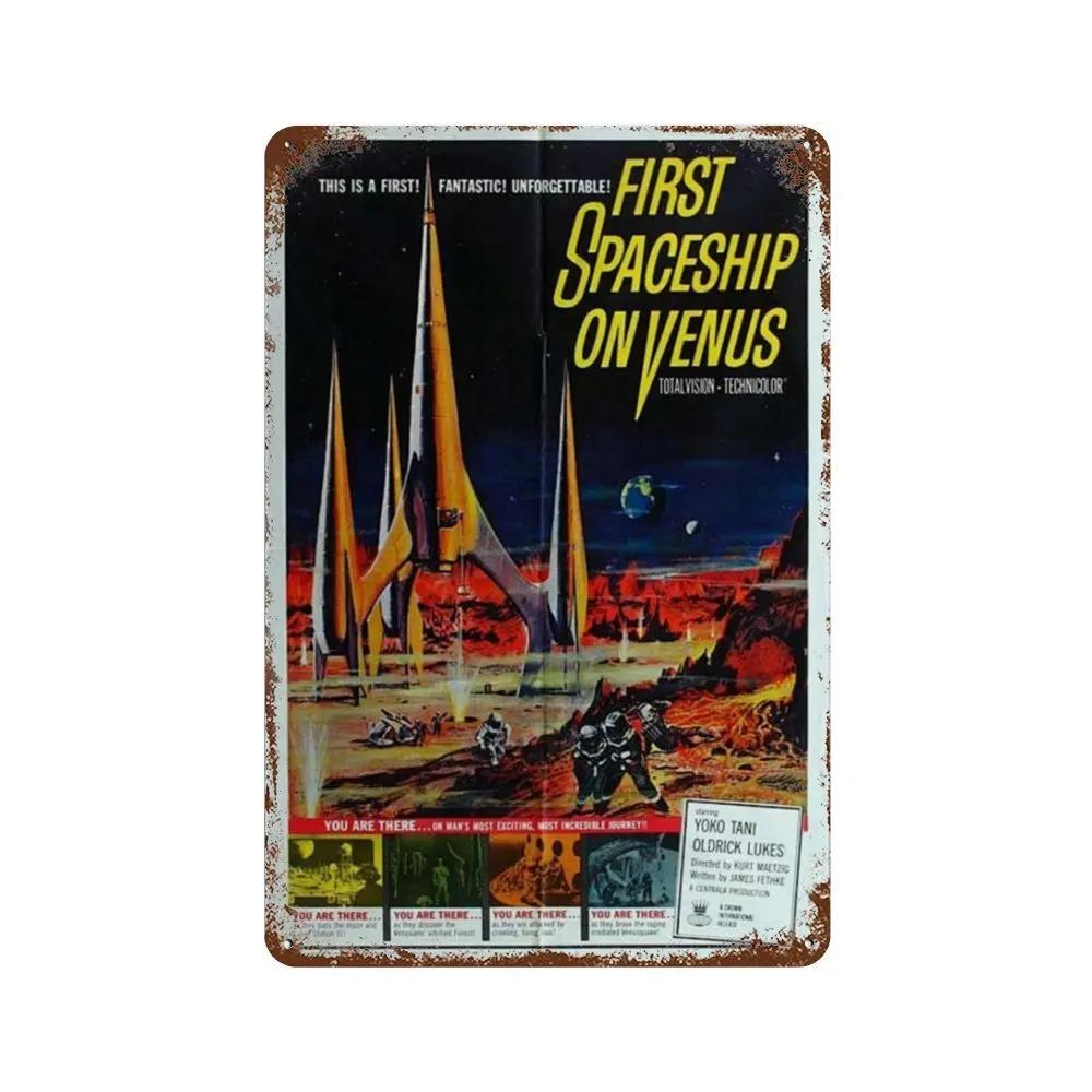 Poster Film Horror Clasic Placă Metalică Ruginită Retro Decorativă Bar Peștera Omului Garaj Club Semn Metalic Decor de Perete