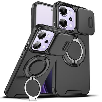 Per Custodia Oppo Reno14 Cover OPPO Reno 14 Pro Custodia Reno 14F FS Anello Magnetico Armatura Copri Lente Fotocamera Scorrevole Copertura Ricarica Wireless Magsafe