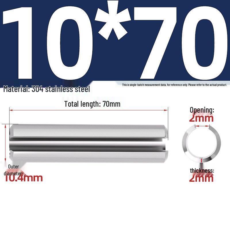 304 Stainless Steel Slotted Spring Pin, Cylindrical Shaft Pin, Locating and Hollow Pin (M5-M12)