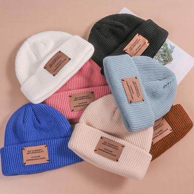Hat Women Autumn and Winter Ins Patch Wool Hat Couple Casual Warm Knitted Hat Student Outdoor Cold Hat Men Ins Style