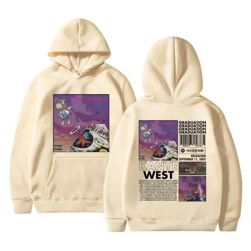 Rapper Kanye West Graduation Printed Hoodie Men's Cool Streetwear Popular Casual Sweatshirt Oversized  Casual Clothing Hoodies & Sweatshirts Women’s