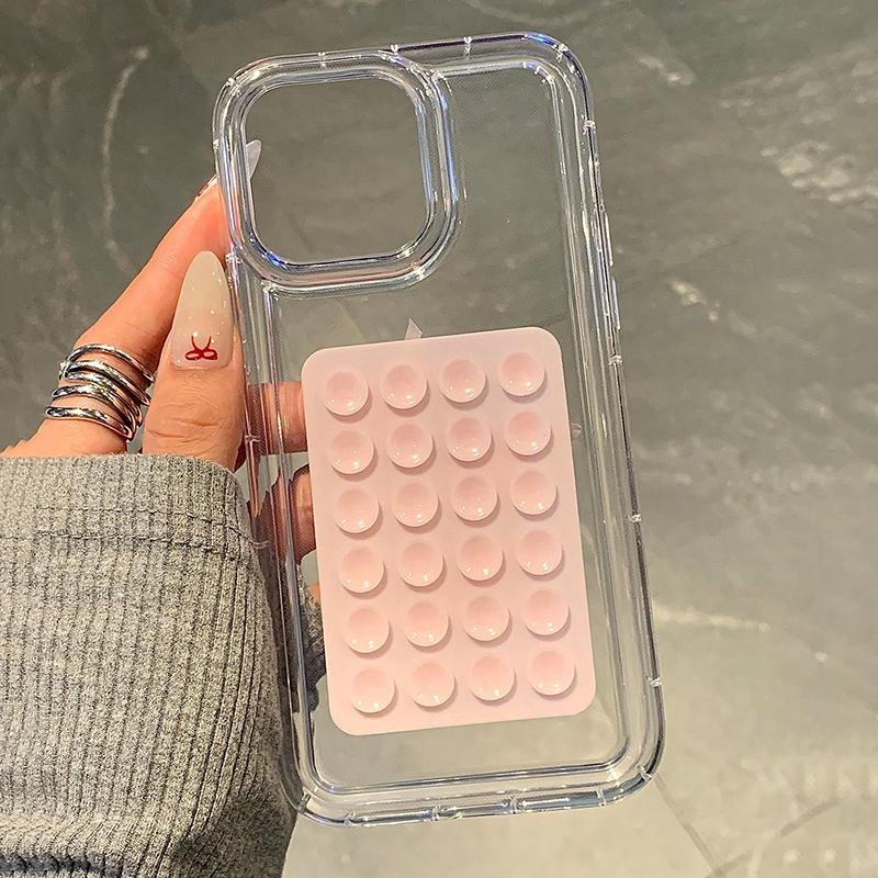 3D Suction Cup Transparent Phone Case For Samsung Galaxy S26 S25 Ultra S24 Plus S23 FE S22 S21 A55 A35 A15 A54 A34 A53 A33 Cover