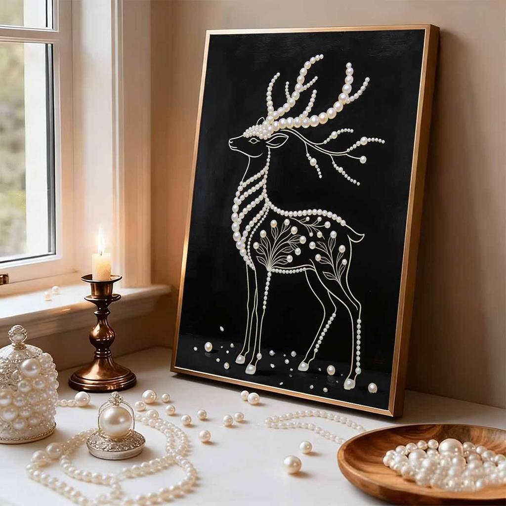 DIY Sika Deer Pearl Art Painting for Adults/Beginners Gift Home Decor Pearl Gem Paintings Picture Arts Craft 30x40cm Without Frame