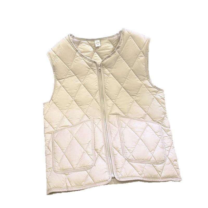 Large size autumn and winter down cotton vest women's new light and enlarged liner vest warm backing vest