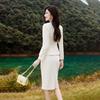 Teluoman Women's Off-White Professional Suit Skirt Set