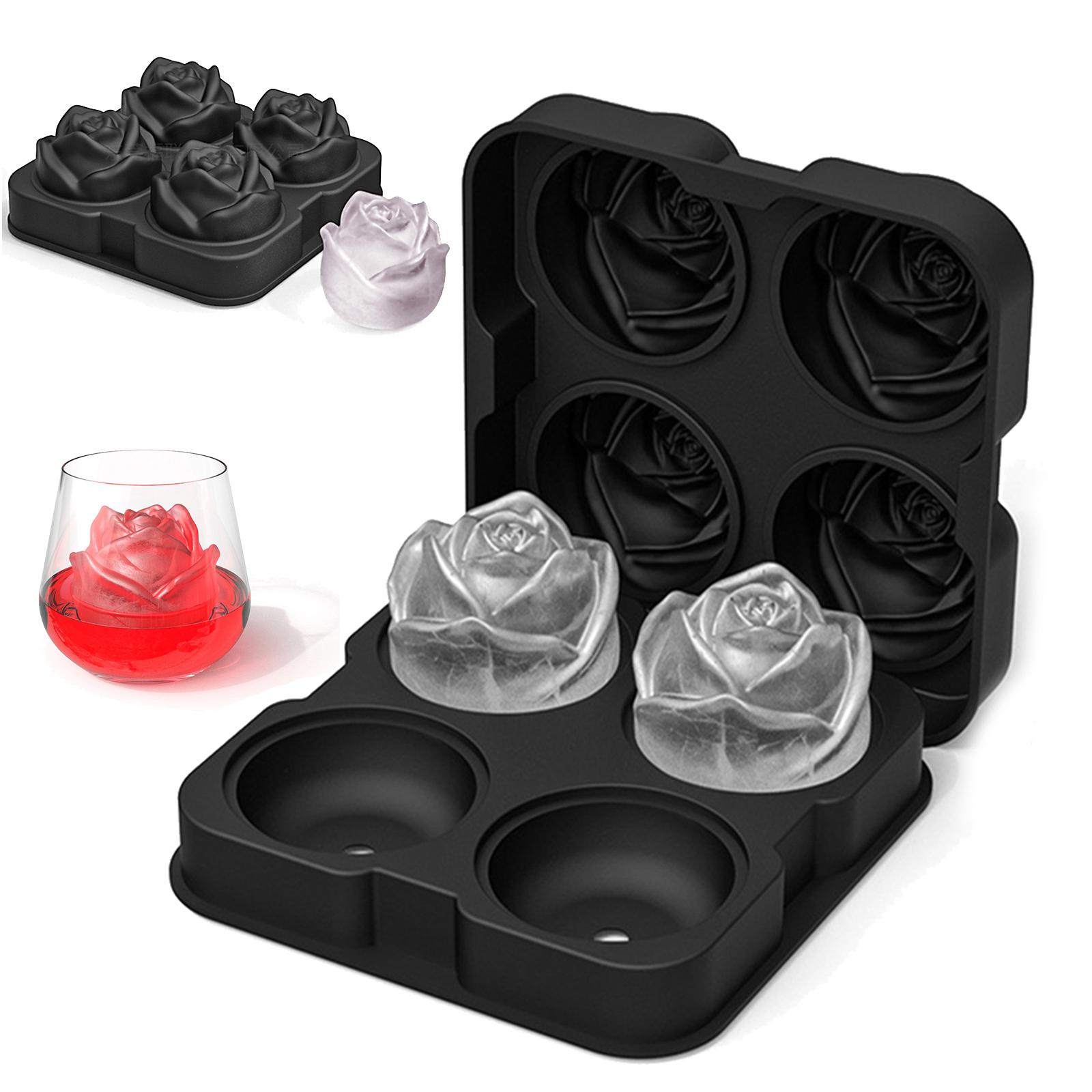 

Four-in-one for Whiskey Sphere Ice Cube Mold Ice Cream Ball Maker 3D Rose Fower Shape Ice Cube Form