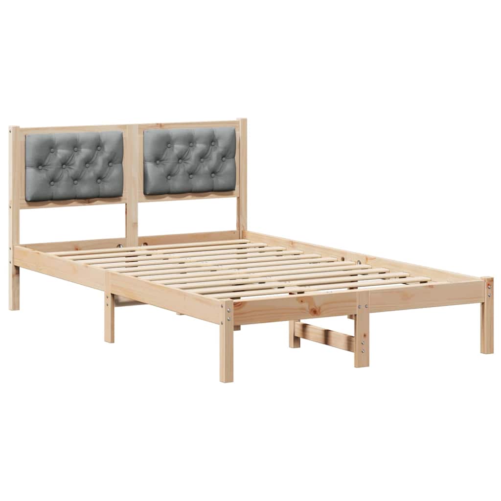 Bed Frame Light Grey 120 x 190 cm Solid Pine Wood