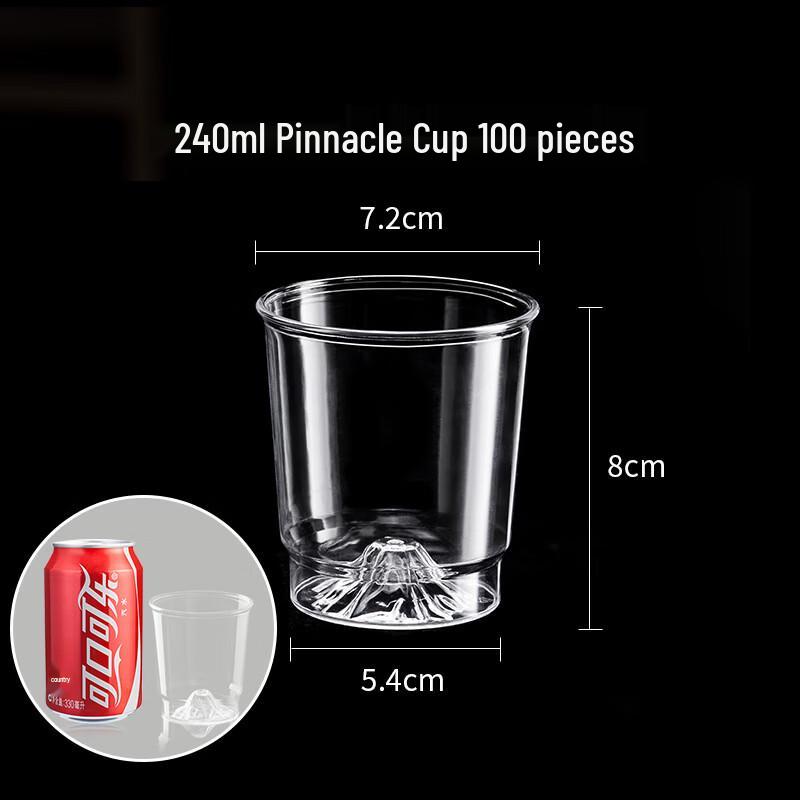 240ml Thickened Transparent Disposable Aviation Cups (100-pack)