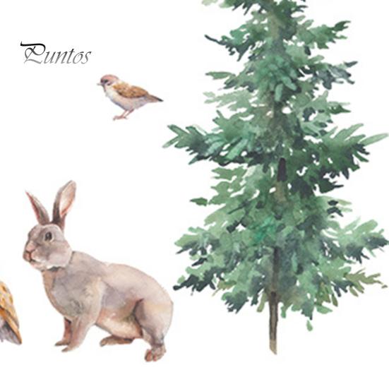 Wall Sticker Decorative Stickers Cartoon Forest Deer Bunny Bird Decal for Kids Room Bedroom Decor Window