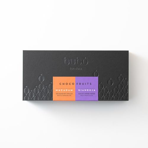Bubo Barcelona Chocolate Choco Fruit Assortment Box (2 Flavors, 9 Pieces) Individually Wrapped