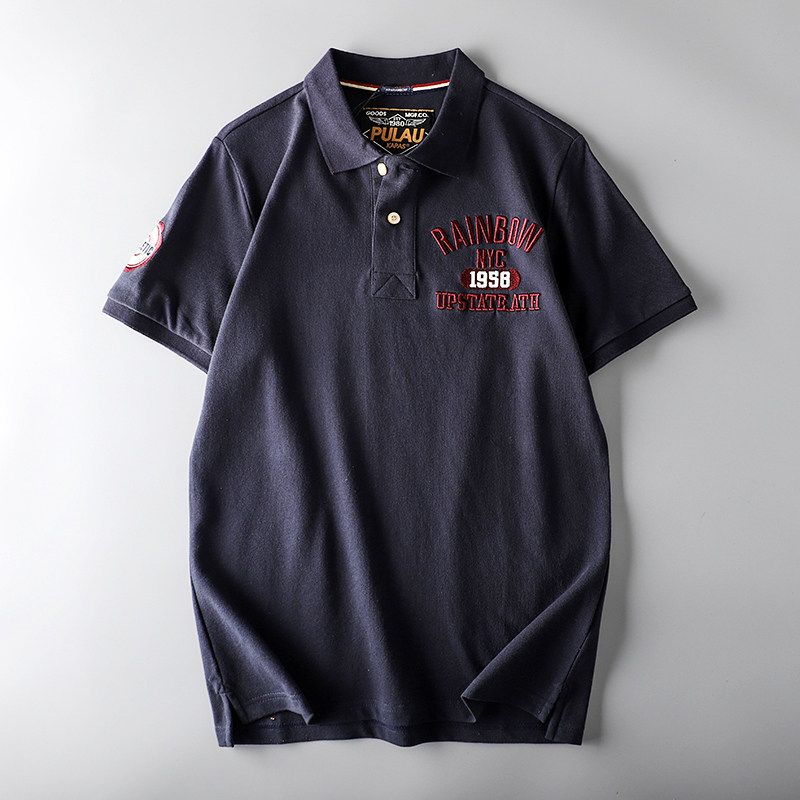 Trendy Export Tail Single Cut-off Short-Sleeved Polo Shirt with Collar