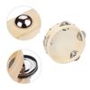6 Inch Hand Tambourine with Metal Single Row Jingles Sheepskin   Skin Wooden Tambourines Entertainment Musical Timbrel for Adults Kids Dancine Sing