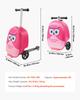VEVOR Ride-on Luggage, 20 L Capacity, 20 Inches Kids Scooter Suitcase with Flash PU Wheels, Adjustable Handle & TPR Non-Slip Grip