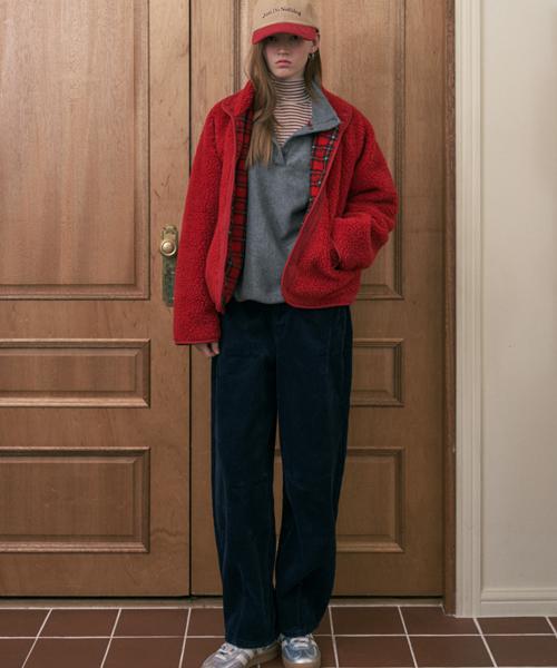 HAINT [Fleece-Lined] Mika Balloon Corduroy Pants_Navy